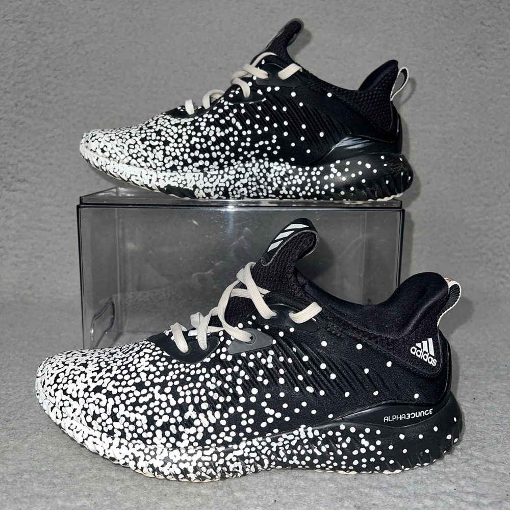 adidas Alphabounce 1 Sneakers Women's 7 Black White Speckle Running Shoes DA9974